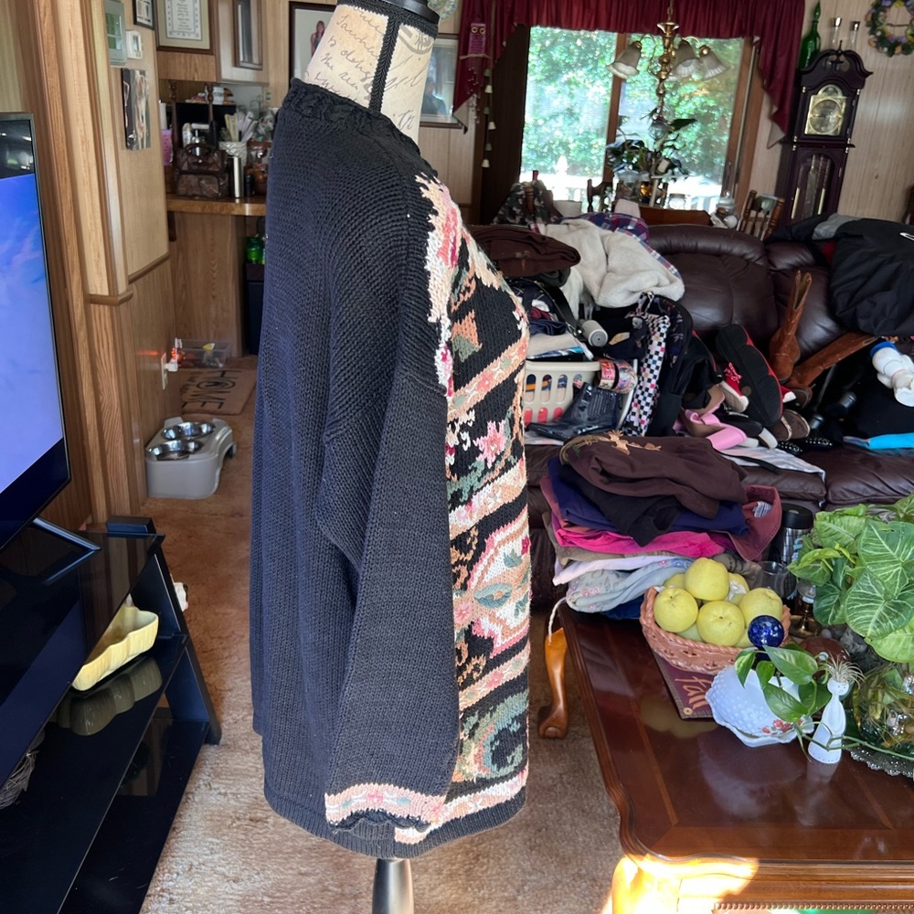 V I N T A G E 🌸 slouchy granny floral embroidered sweater🌸 - Picture 14 of 15